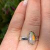 Opal Ring ~ Small Free Form Opal Ring ~ 925 Sterling Silver Opal Ring ~ October Birthday ~ xmasgift for Her ~ Stacking Ring